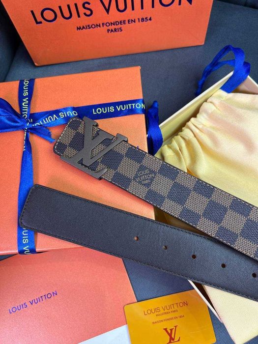 Мужской коричневый ремень Louis Vuitton пояс Луи Виттон r118