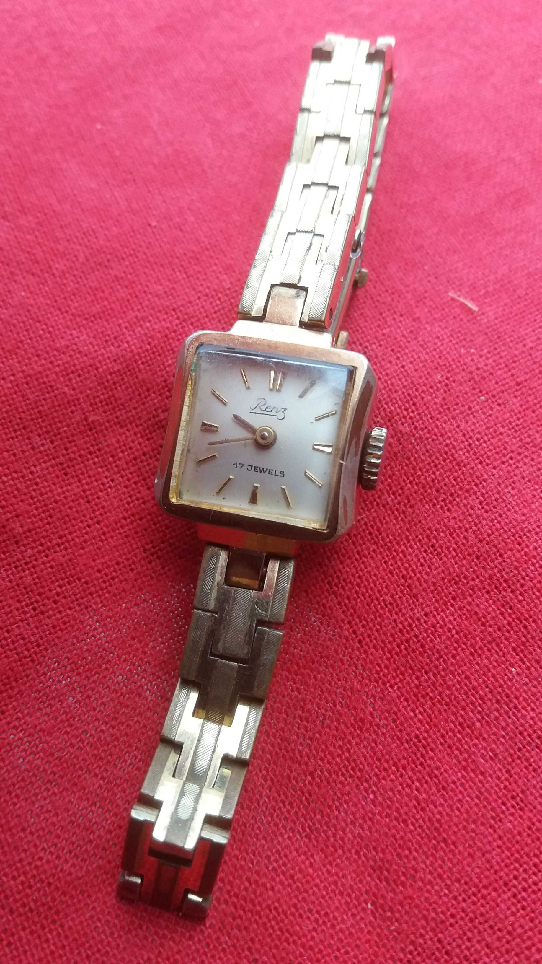 1950-te  Zegarek '' Renz ''  złocony z bransoletą,   Swiss made