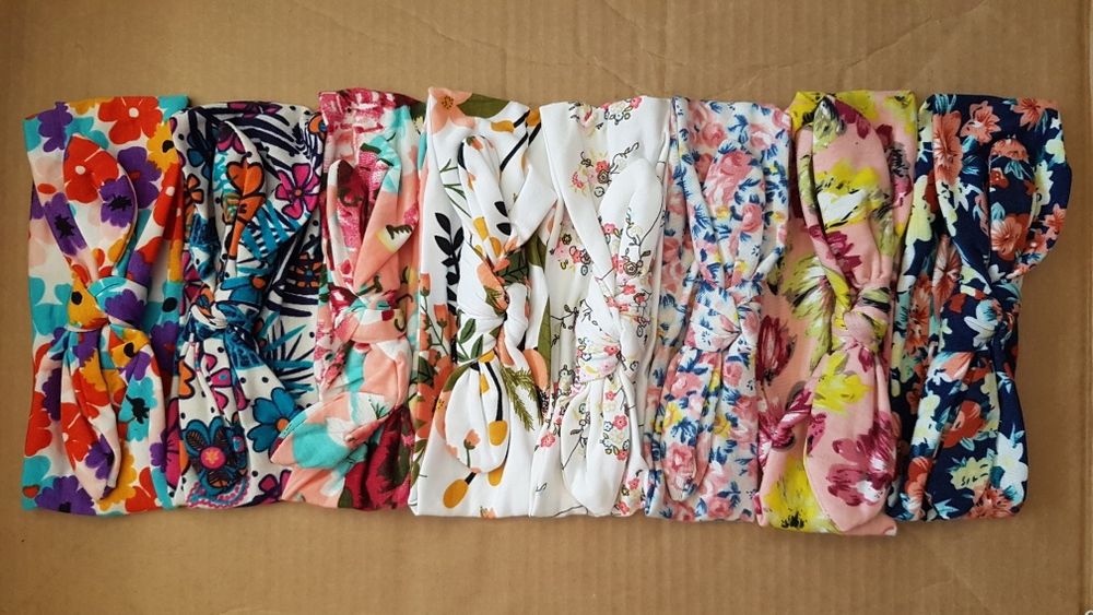 Fitas Cabelo Bebé/Turbante Menina/Bandanas Orelhas Coelho Flores
