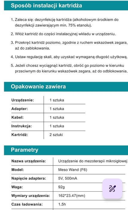 Dermapen terapia mikroiglowe + kartridże