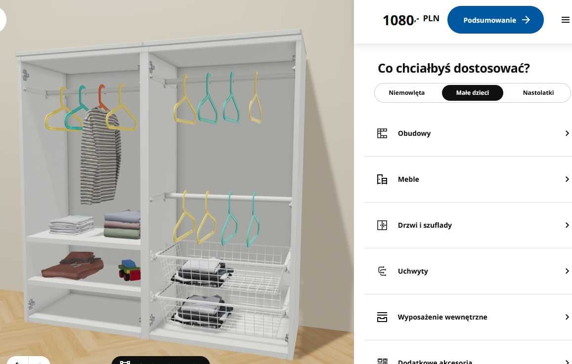 Szafa dziecięca IKEA Platsa / SMÅSTAD  2 sztuki po 60x122