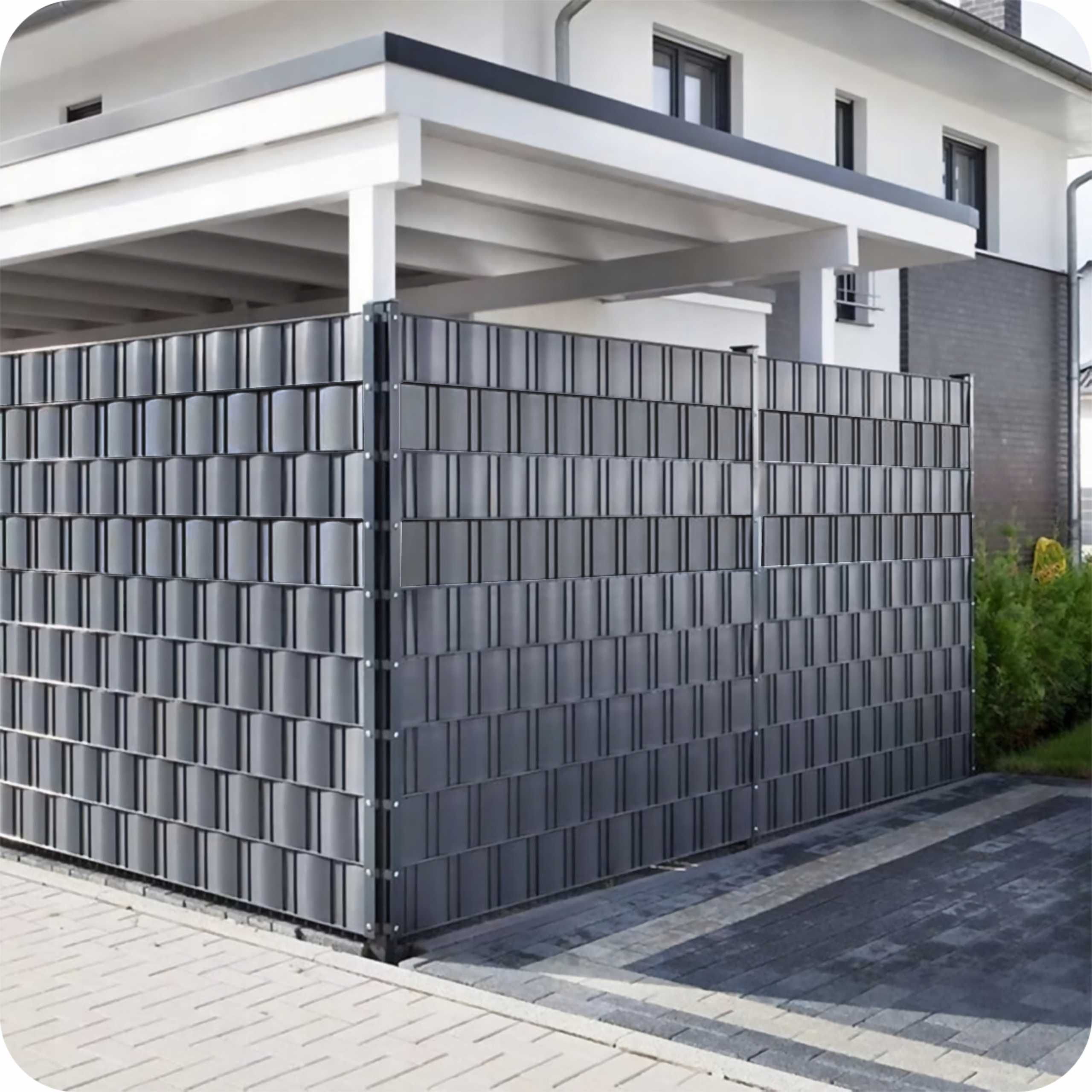TAŚMA OGRODZENIOWA SZARA 19x35m osłona na ogrodzenia panelowe UV klips