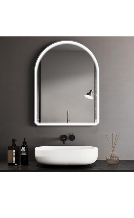 Lustro łazienkowe LED 80x60 z oświetleniem, antypara, 3 kolory