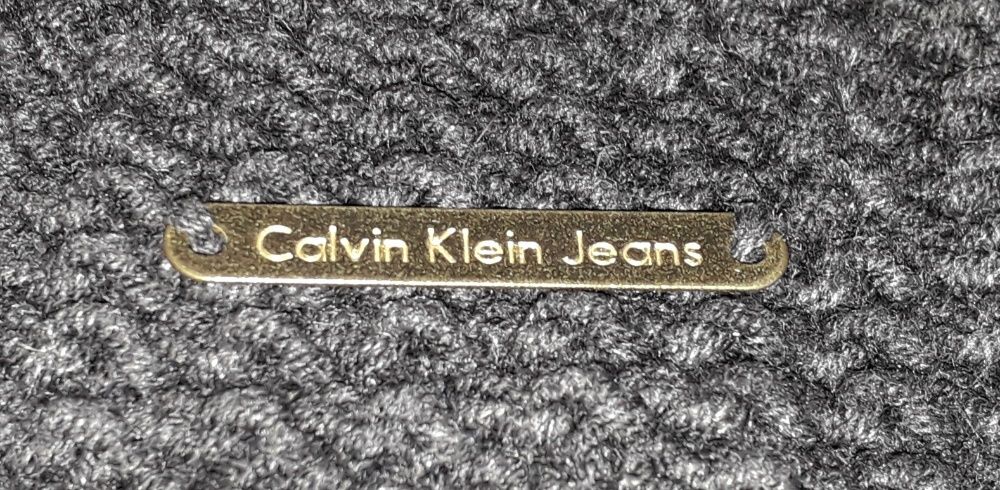 CALVIN KLEIN sweter damski szary o kroju ramoneski r.L/G