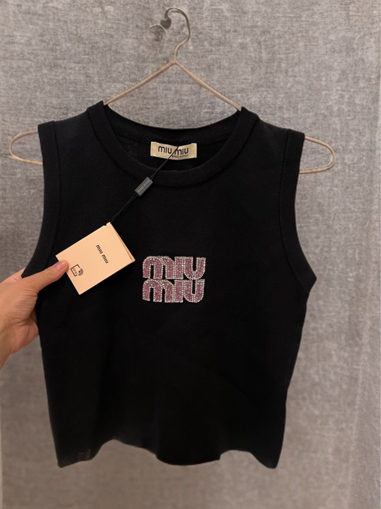 Top bluzka miu miu cyrkoniowa