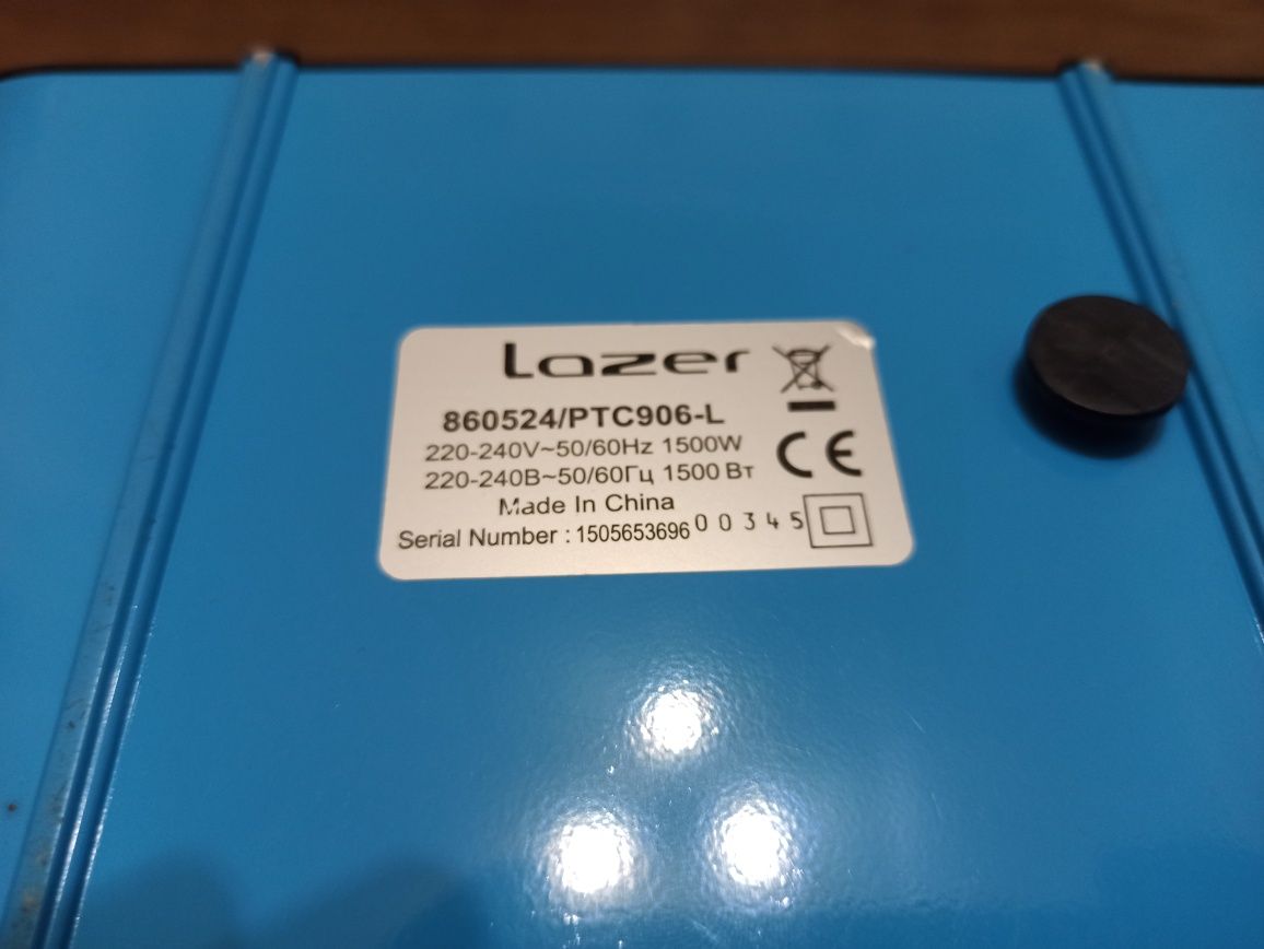 Тепловентилятор дуйчик Lazer PTC906-L
1500 Вт