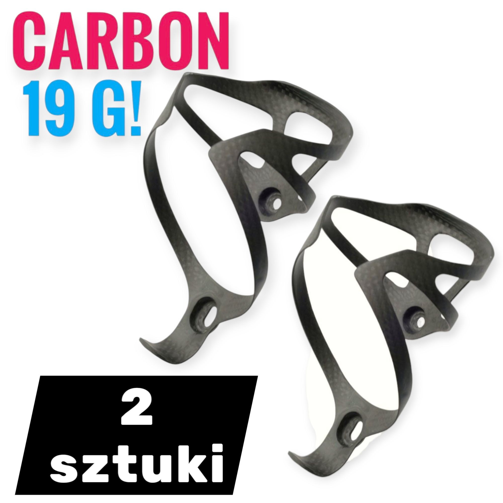 Dwa koszyki na bidon carbon carbonowe koszyk