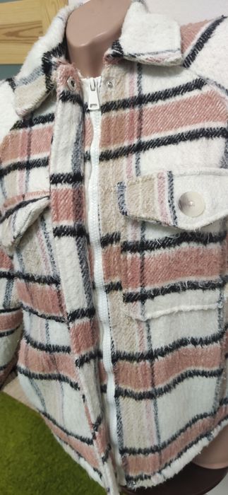Клетчатая куртка- рубашка Утепленная куртка толстовка пиджак