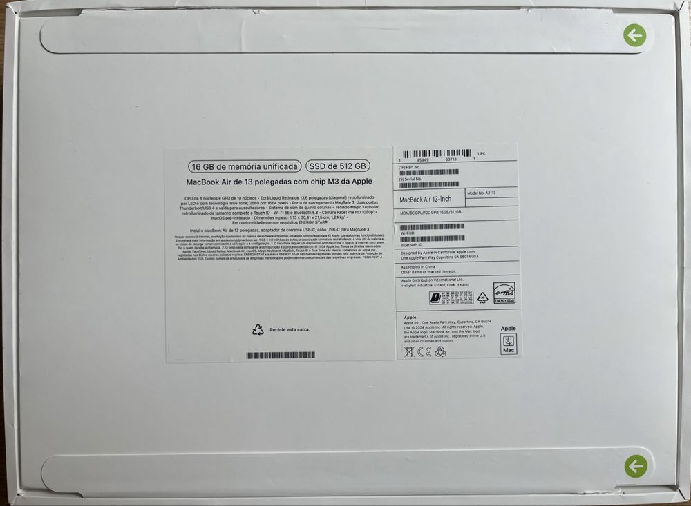 MacBook air 13" M3 - Como Novo