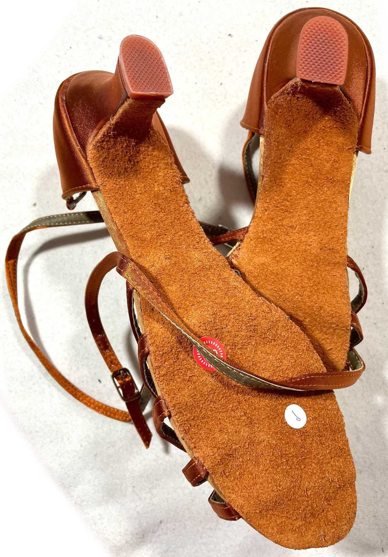 nowe Latino buty do tańca 39 karmel 7 cm plecione