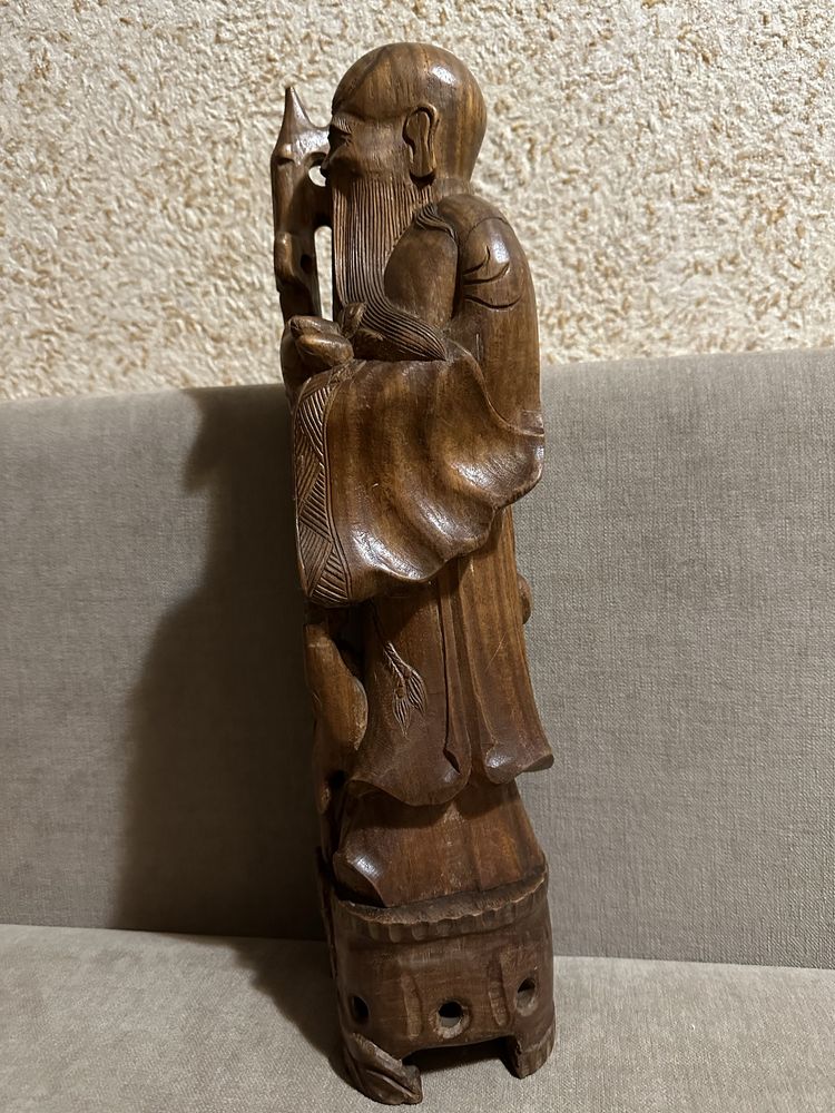 Rzeźba w drewnie, Boga długowieczności Shou Lao.