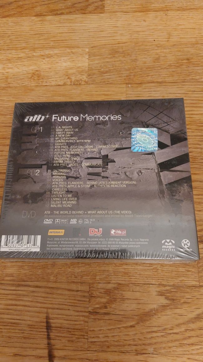 ATB Future Memories 2CD+DVD Folia unikat 2009r
