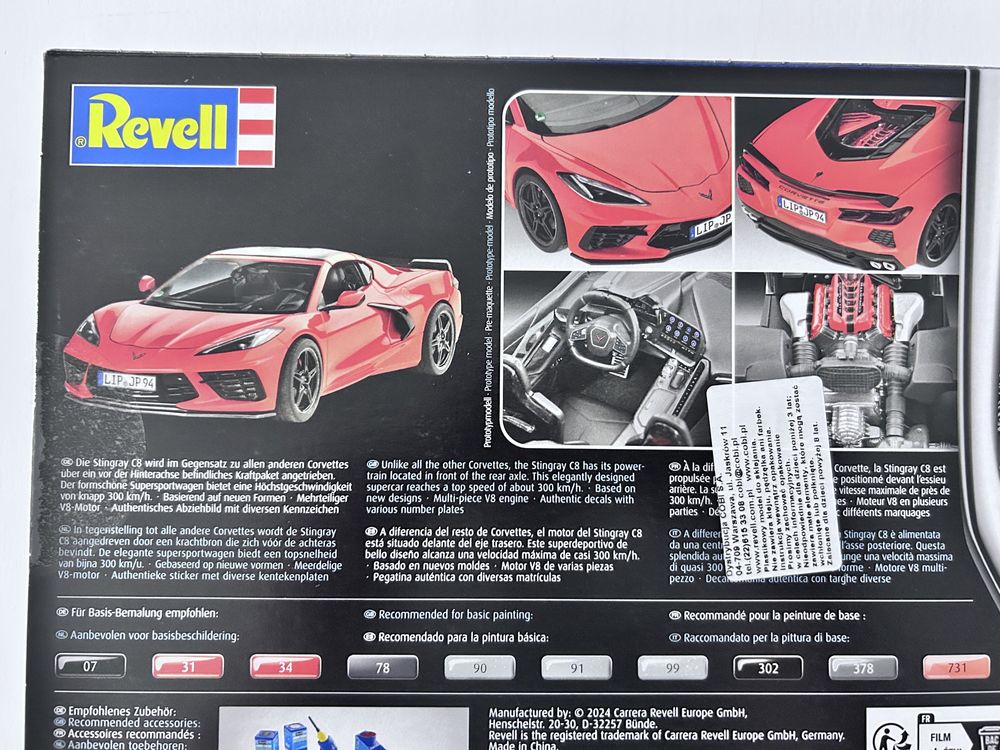 Samochód Corvette C8 Coupe model Revell 07714