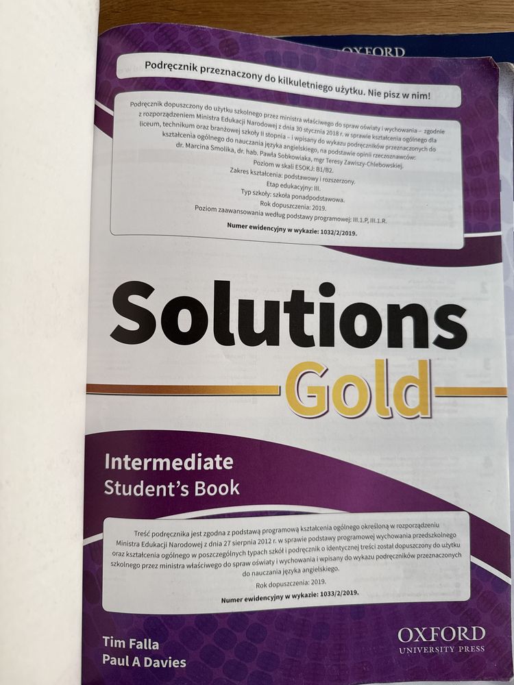 Podręcznik Solutions Gold