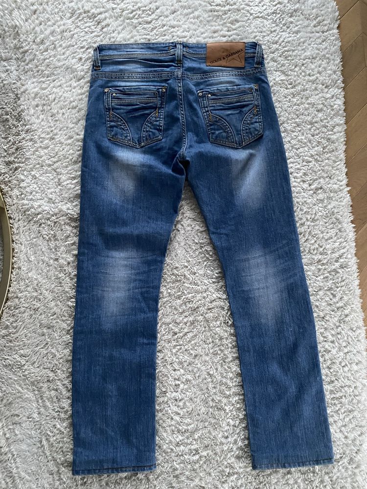 Spodnie męskie Dolce & Gabbana jeansy dżinsy przecierane