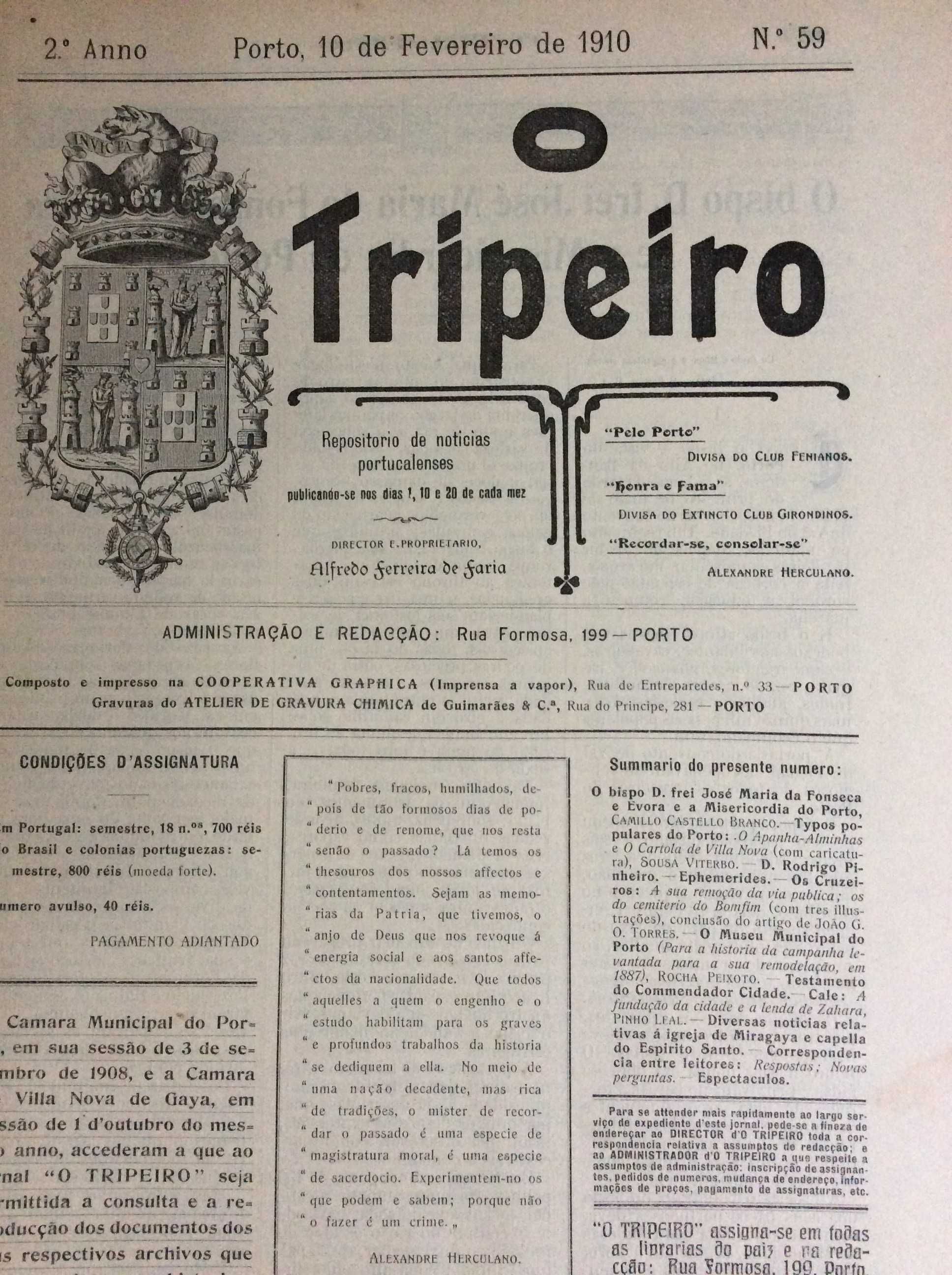 Um pouco da história do Porto e arredores, 1910. Excel. preço