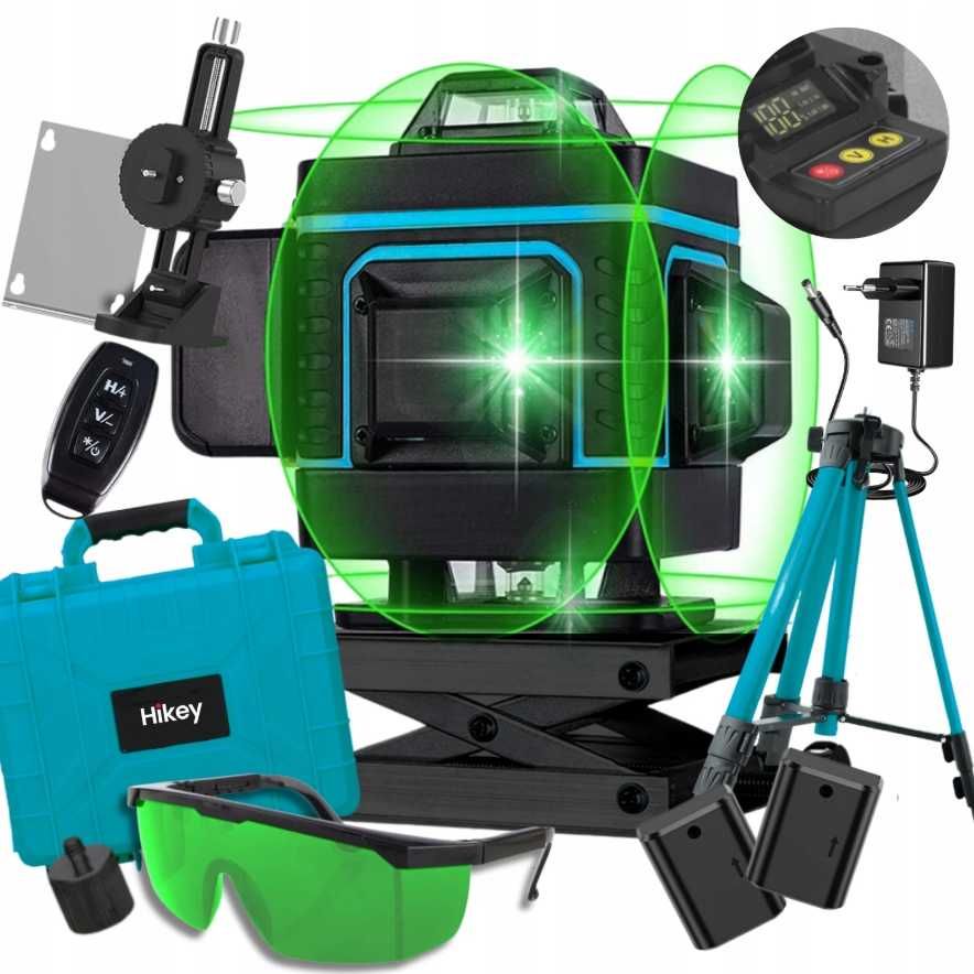 Zestaw Laser Krzyżowy Wahadła Poziomica Laserowa 4d 360 16 Linii