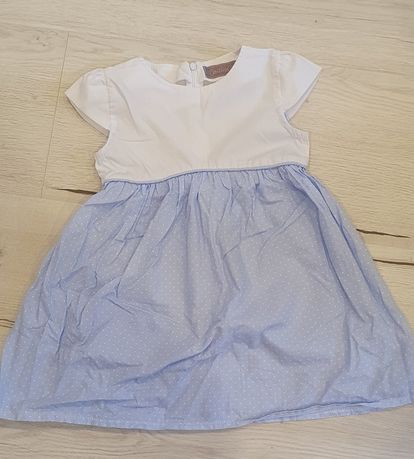 Хлопковое белое голубое платье сукня