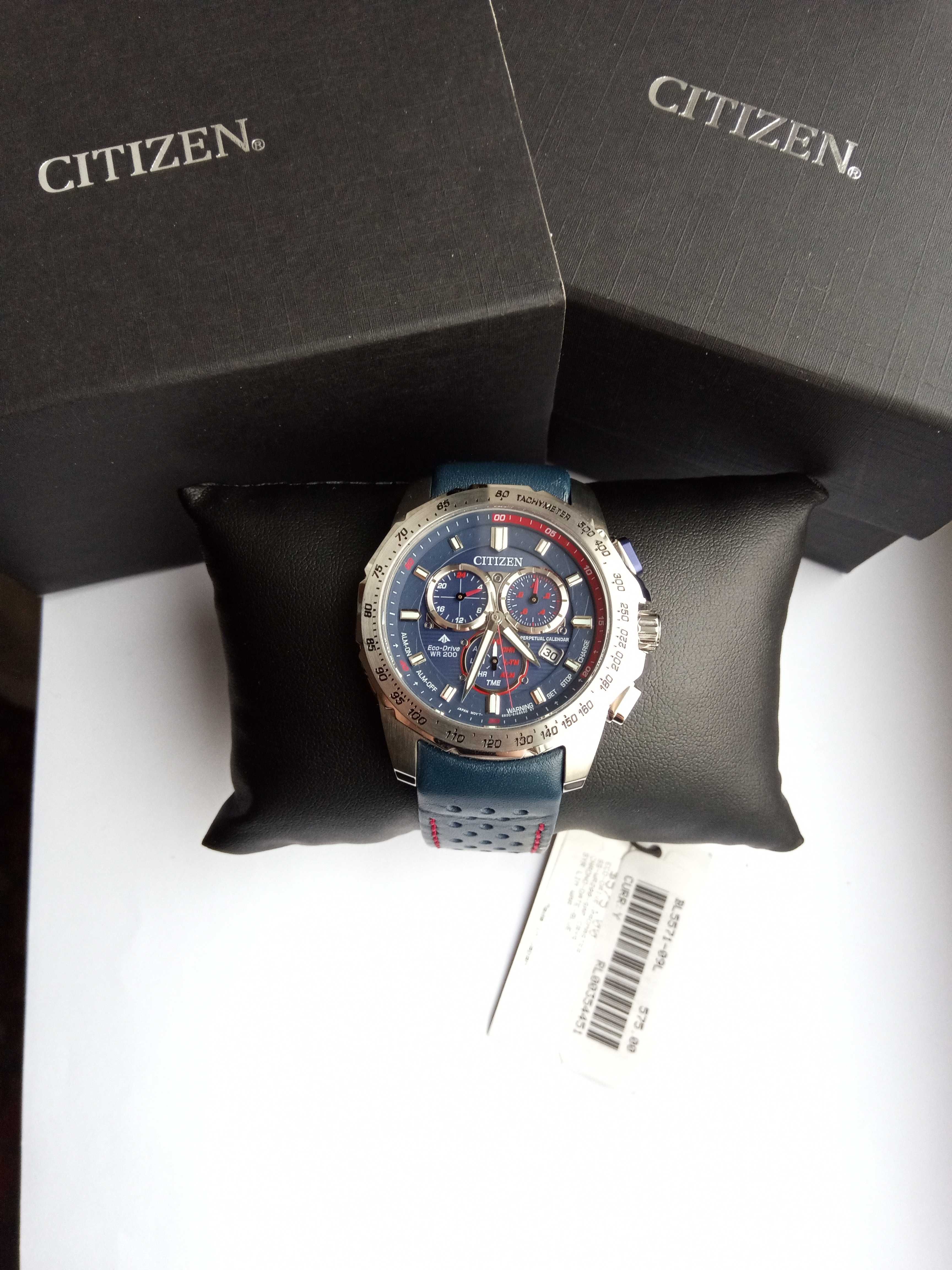 Citizen Eco-Drive BL5571-09L - сапфир, вечный календарь, второе время