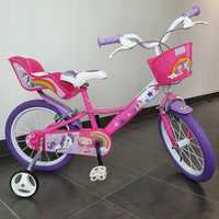 Rower dla dziewczynki 16 cali fotelik kij