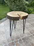 Stolik kawowy albo pod kwiatka,plaster drewna