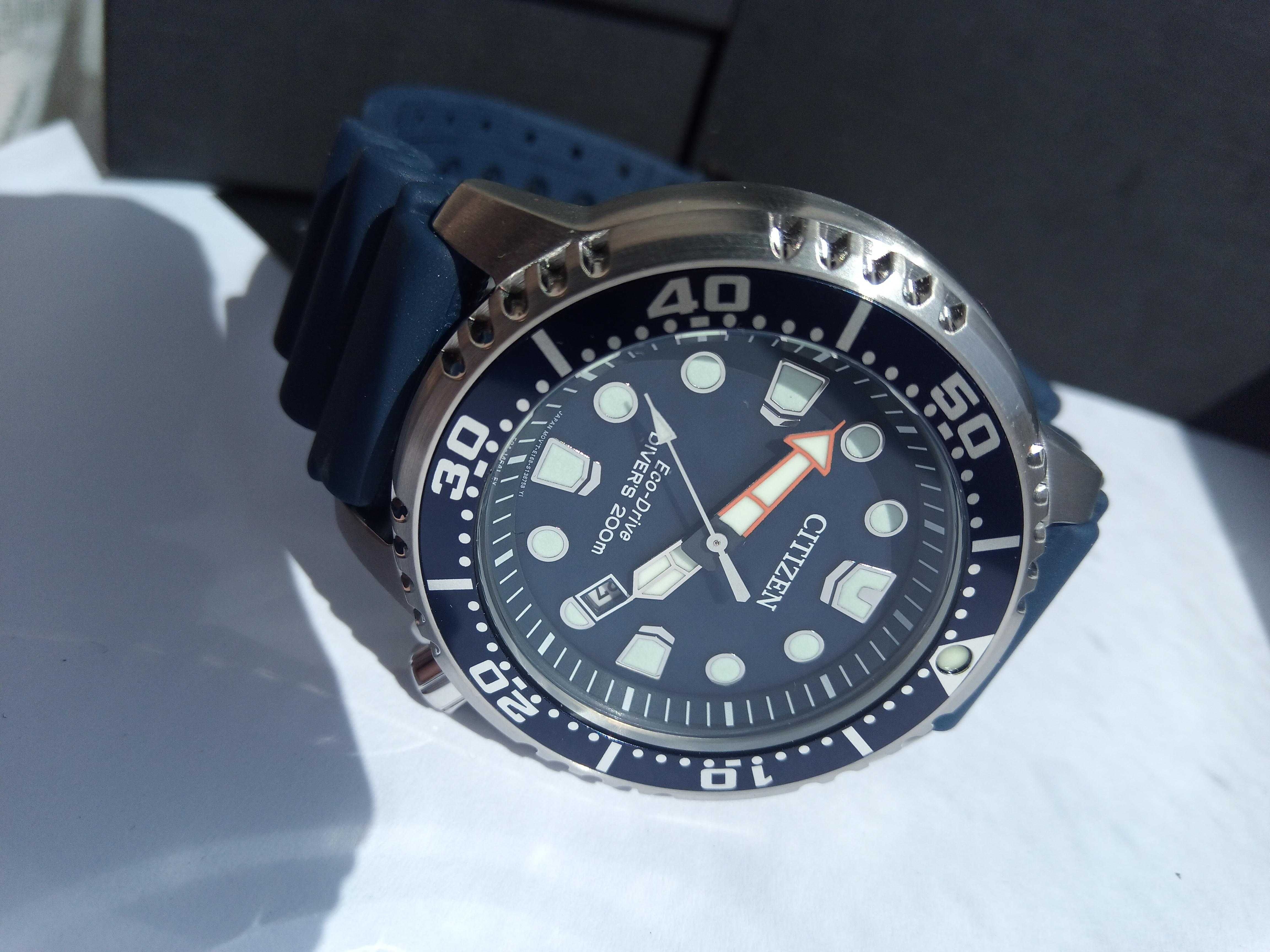 Японские мужские 200 м дайверские часы Citizen Eco-Drive BN0151-09L