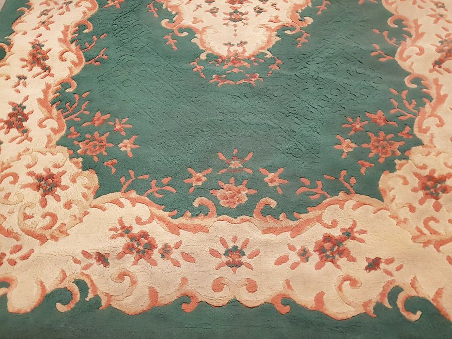 Wyprany dywan zielono beżowy orientalny 162x228cm