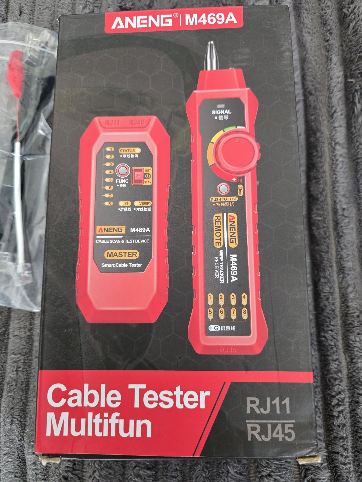 Tester kabli sieciowych RJ45 RJ11 WYKRYWACZ KABLI ANENG M469A