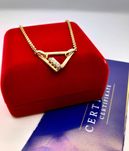 Złoty naszyjnik z Diamentami 0,31ct PR.585 W:17,95gr Dł.50cm