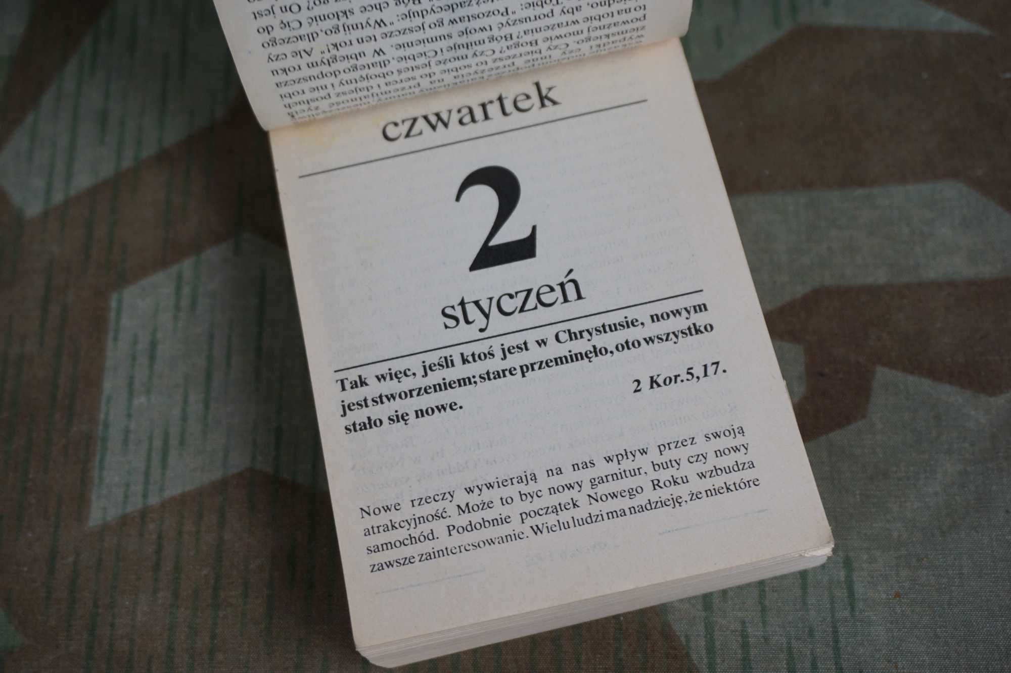 Kalendarz zdzierak zdzierany  listkowy 1992