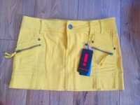 Spódniczka mini jeansowa żółta New Yorker