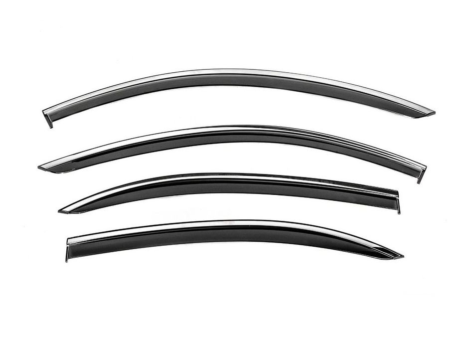 Mercedes S-сlass W221 Вітровики з хромом Niken Luxury (Long, 4 шт)