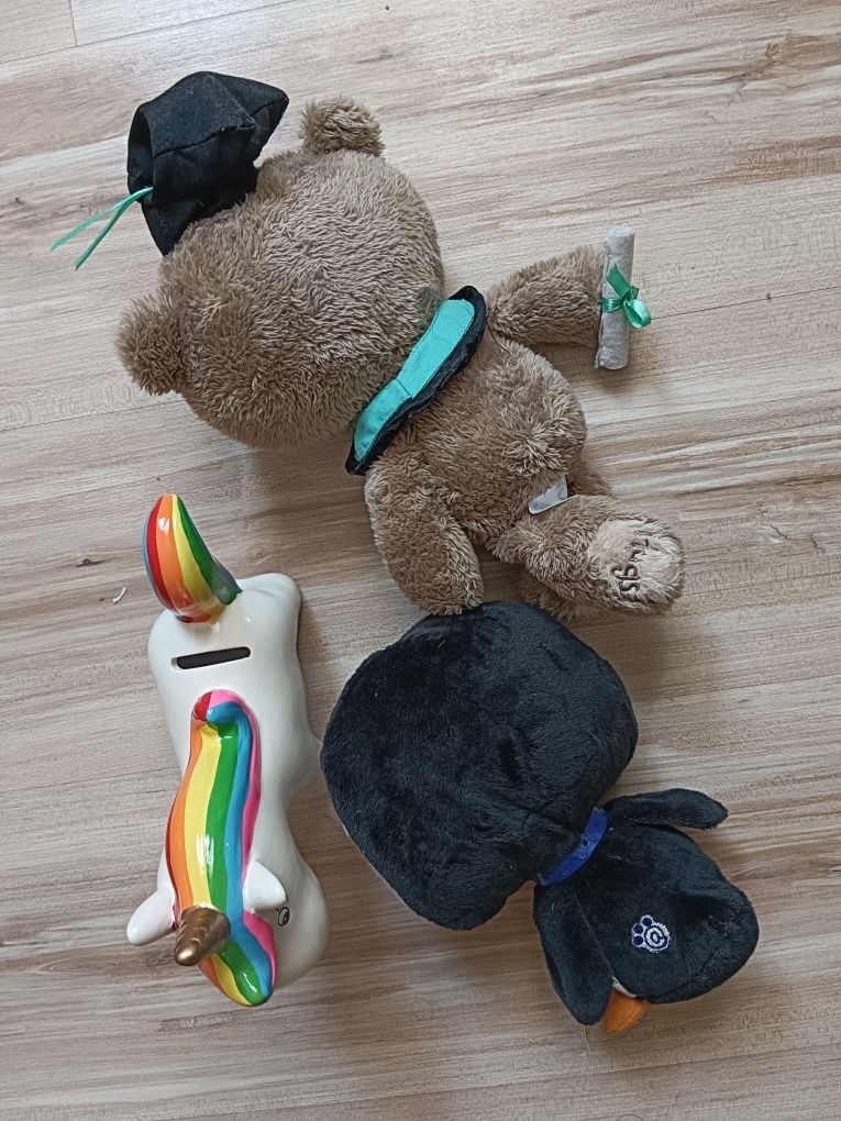 Pluszak lps pingwin, miś, skarbonka jednorożec