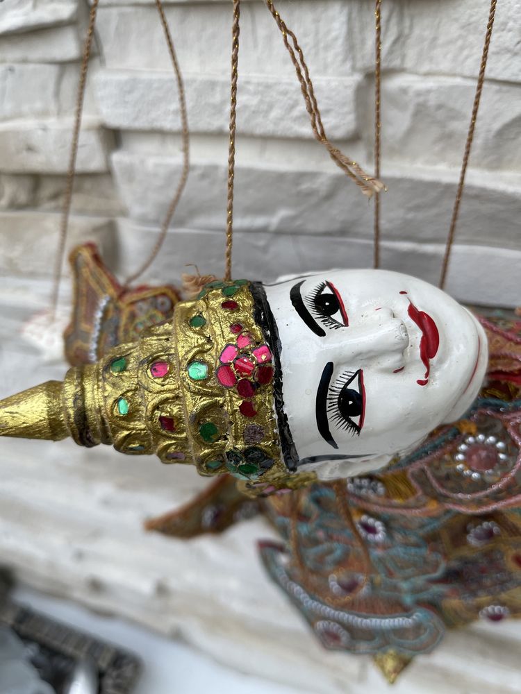 Handmade Budda stara chinska lalka kukła marionetka teatralna