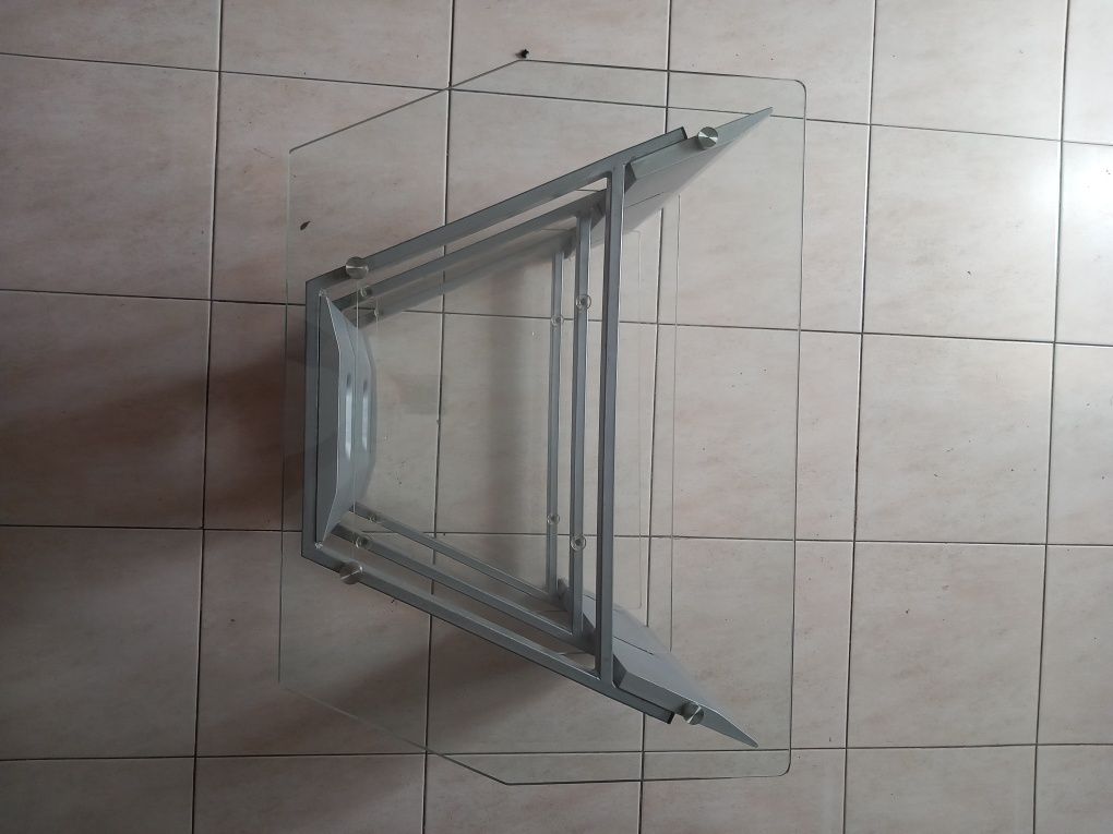 Movel para televisão em vidro e inox