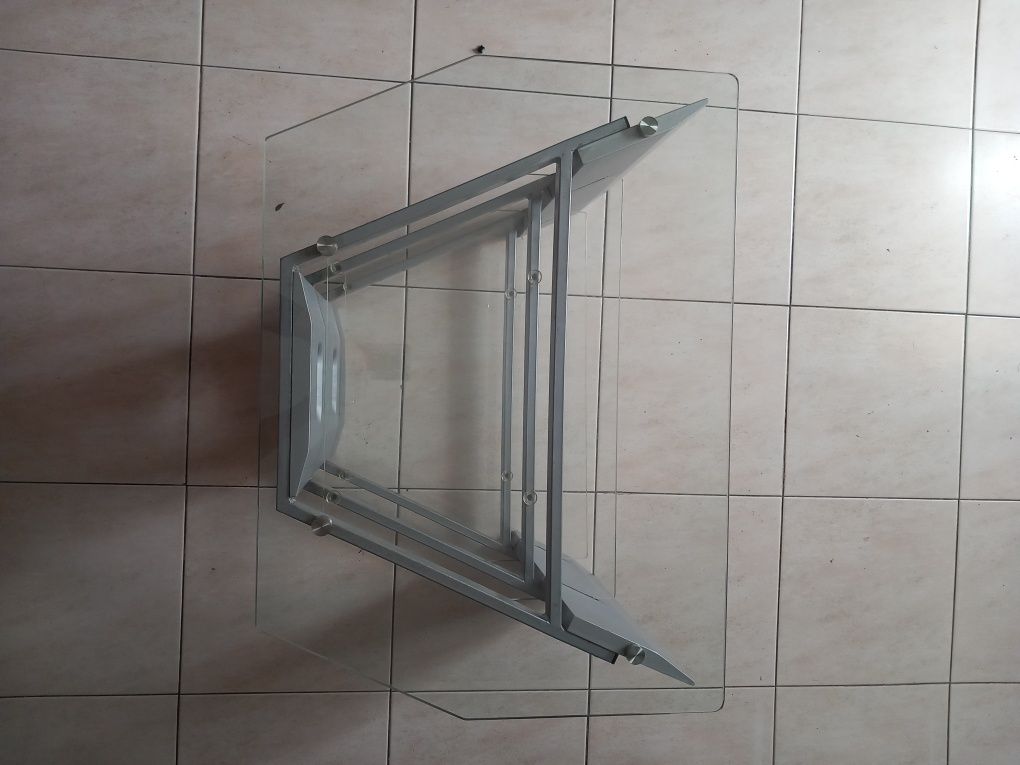 Movel para televisão em vidro e inox