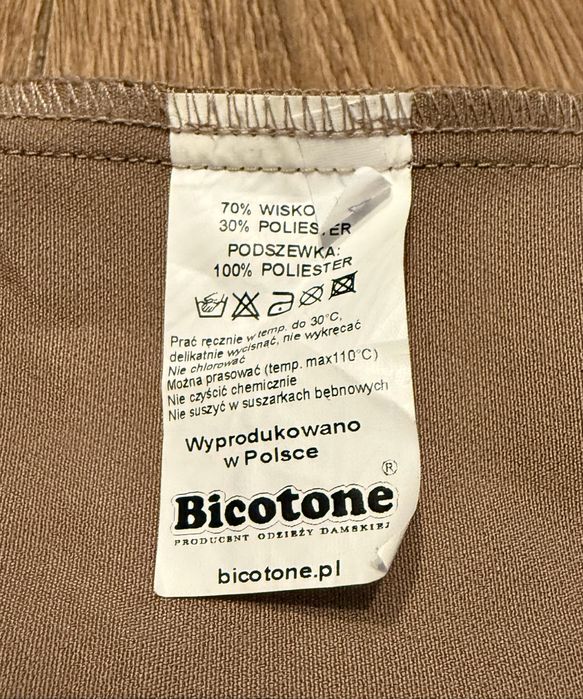 Sukienka wieczorowa na jedno ramię cappucino elegancka r. 42 wizytowa