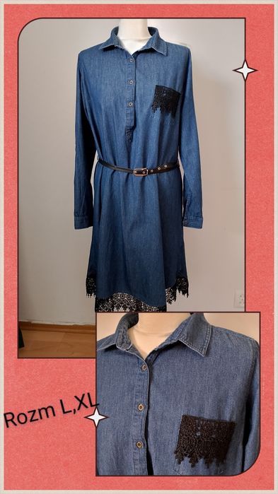 Sukienka bawełniana jeans rozm L, XL