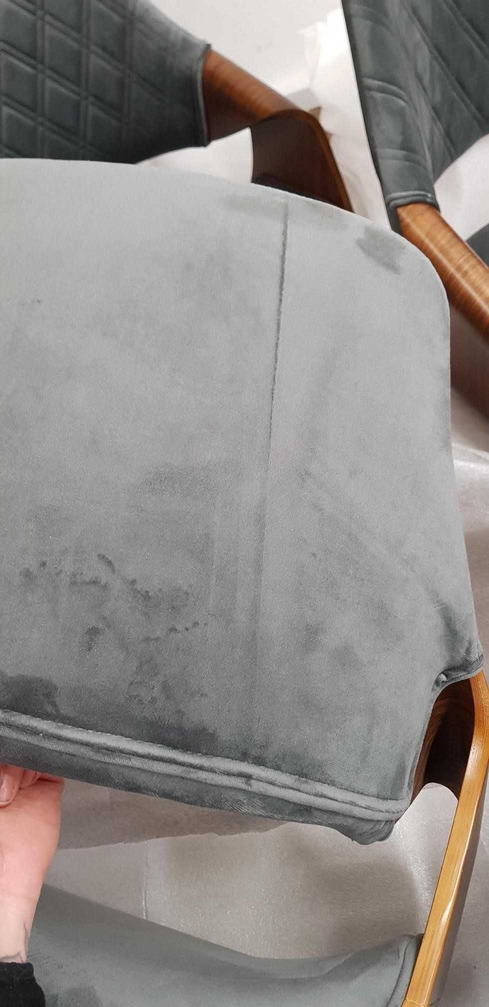 Krzesło gięte drewno orzech i szary welur OUTLET ostatnie sztuki A1