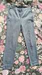 Zara S 36 błękitne materiałowe spodnie z gumką chinos 7/8