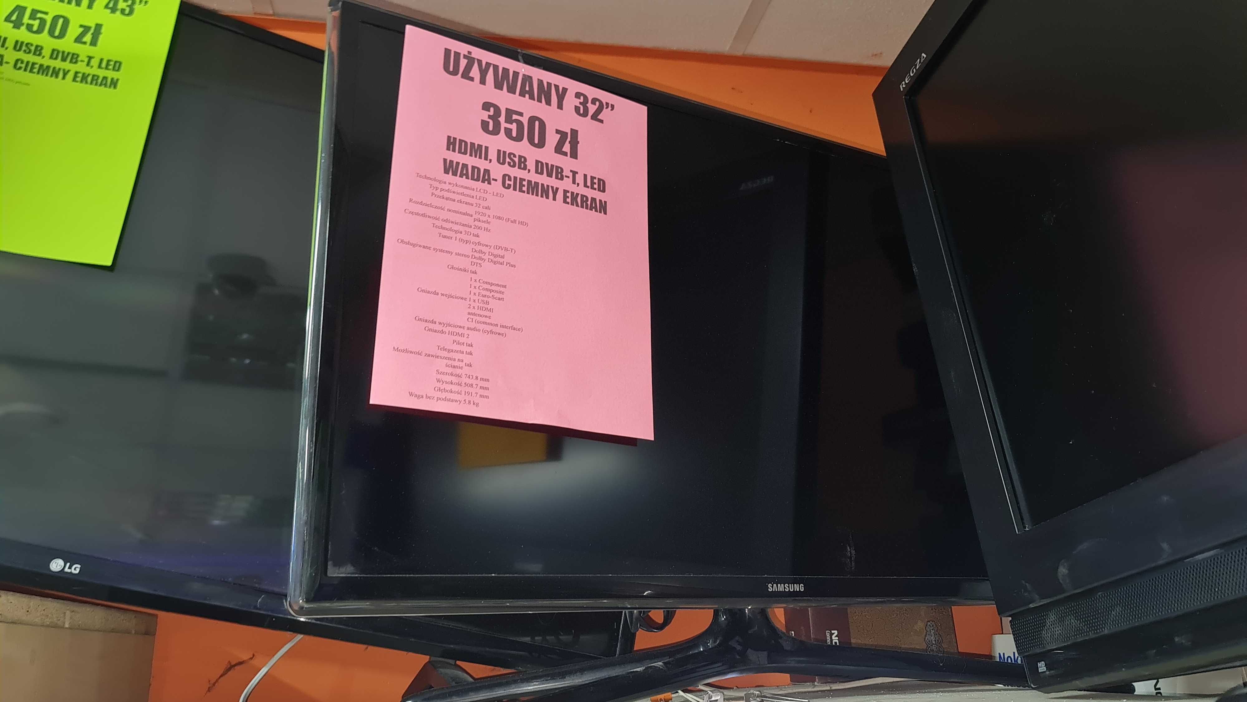 WYPRZEDAŻ Telewizor LCD LED Samsung, LG, 43" 32" DVB-T_ Sklep Strumień