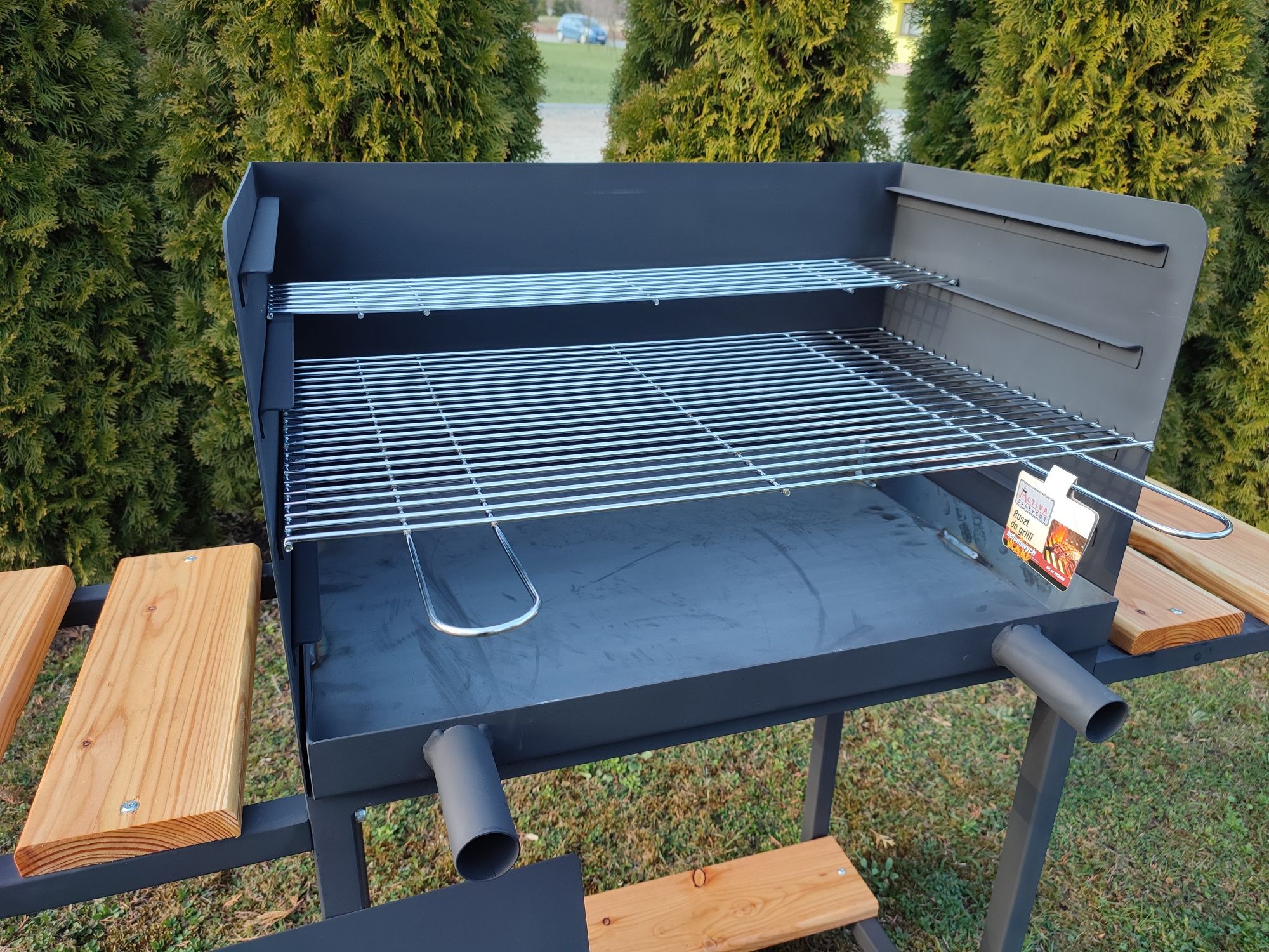 Grill ogrodowy duży 67x40 wędzarnia palenisko ogrodowe fv