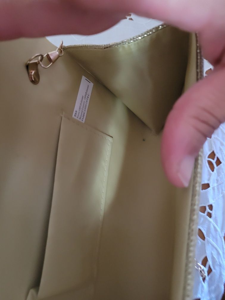 Pochete mala  dourada nova para casamento ou baptizado