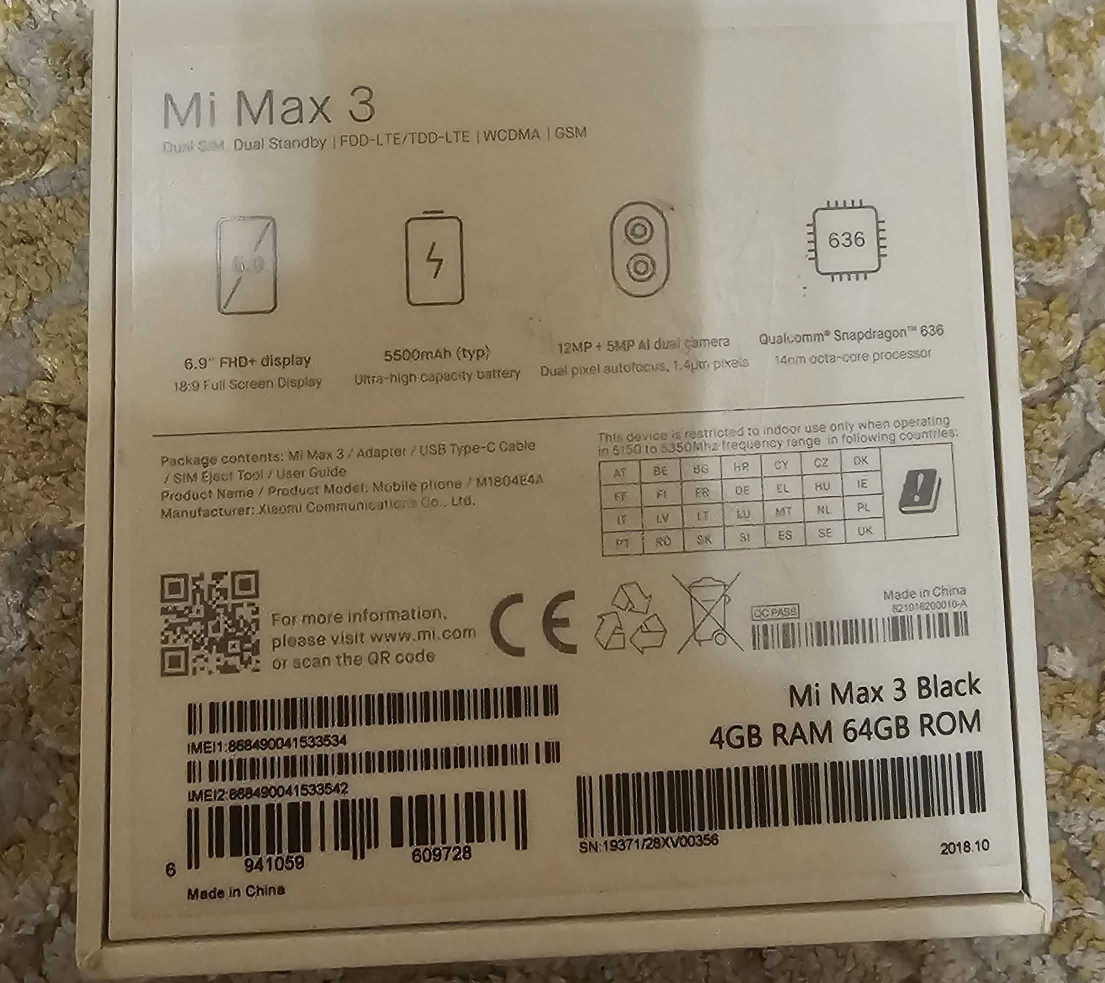 Xiaomi Mi Max 3 (4/64) Global - ідеальний стан