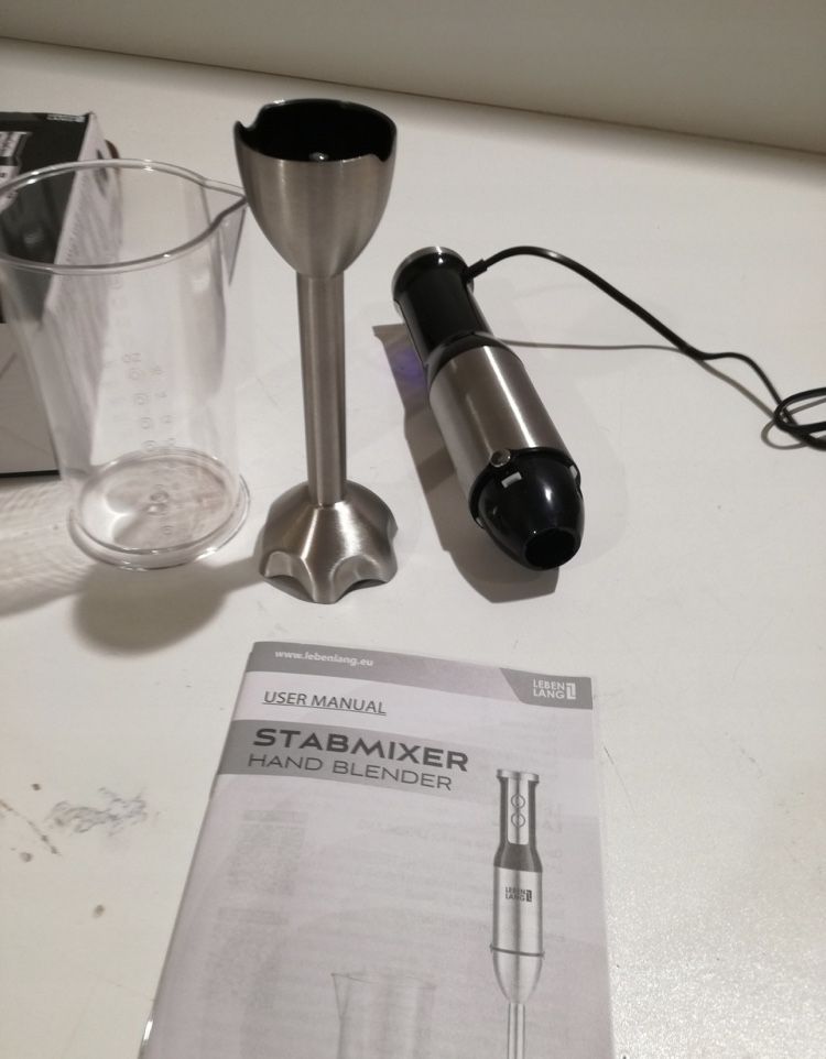 Blender ręczny LEBENLANG 1000W srebrny NOWY