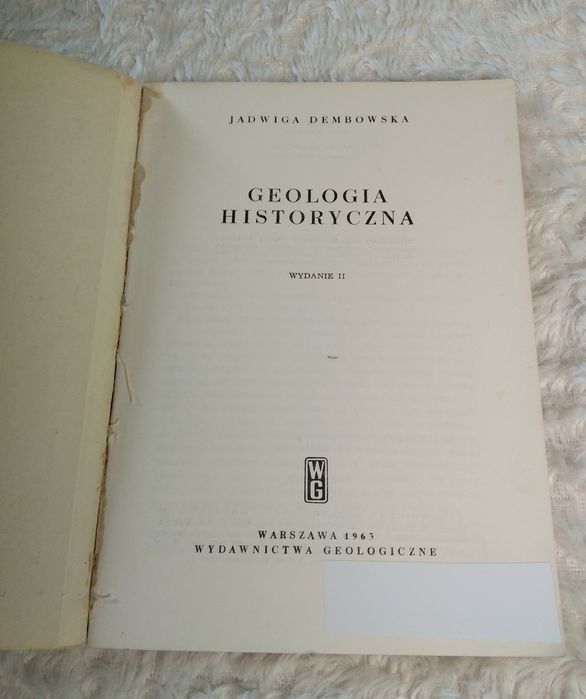 Geologia historyczna Dembowska Wydawnictwa Geologiczne 1963