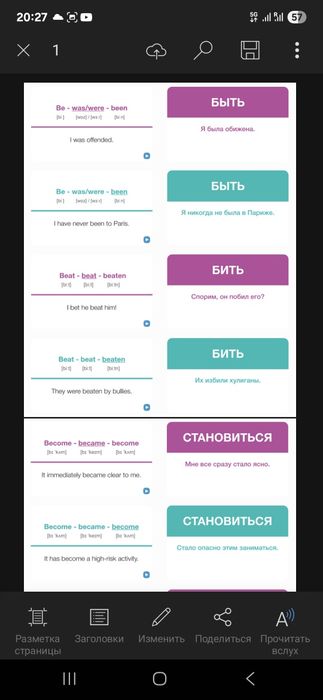 Карточки для изучения английского языка