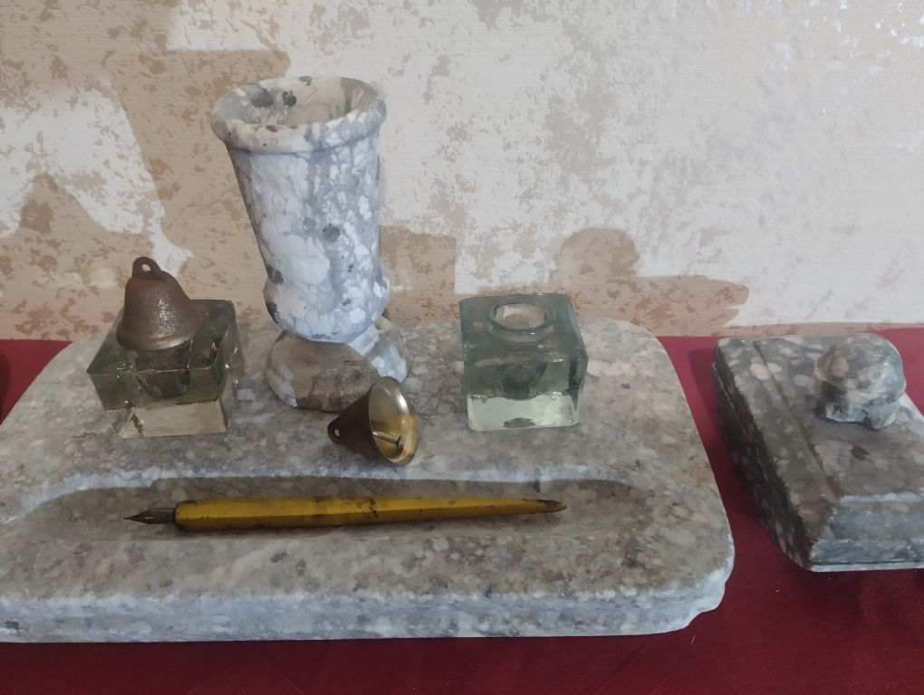 Письменный прибор (мрамор, стекло СССР)