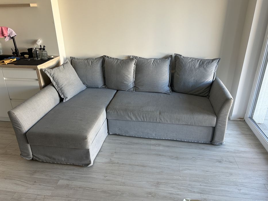 Narożnik Ikea Holmsund szary rozkładany