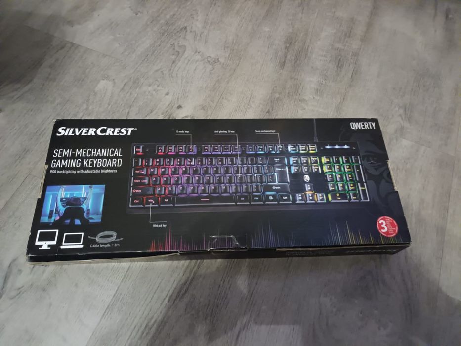 Klawiatura dla graczy RGB pol mechaniczna silvercrest